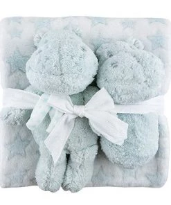 STEPHAN BABY HIPPO BLANKET TOY SET
