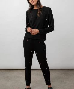 RAILS THEO STAR EMBROIDERED SWEATSHIRT