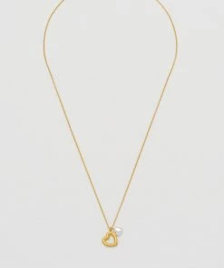 JEWELRY ESTELLA BARTLETT SILVER & GOLD DOUBLE HEART NECKLACE