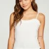CHASER LINEN RIB RUFFLE CAMI NEW ARRIVALS
