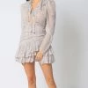 OLIVACEOUS SHADES OF GREY RUFFLE DRESS NEW ARRIVALS