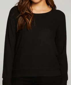 CHASER RPET BLISS KNIT LONG SLEEVE RAGLAN PULLOVER