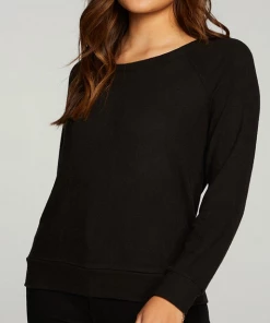 CHASER RPET BLISS KNIT LONG SLEEVE RAGLAN PULLOVER