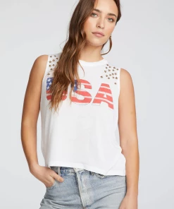 CHASER USA STAR MUSCLE TANK TOPS