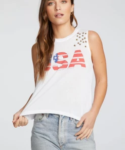 CHASER USA STAR MUSCLE TANK TOPS