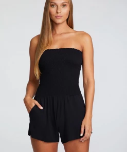 CHASER STRAPLESS SMOCKED ROMPER NEW ARRIVALS