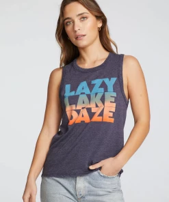 NEW ARRIVALS CHASER LAZY LAKE DAY MUSCLE TANK