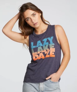 NEW ARRIVALS CHASER LAZY LAKE DAY MUSCLE TANK