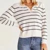 Z SUPPLY ANDI STRIPE HENLEY SWEATER
